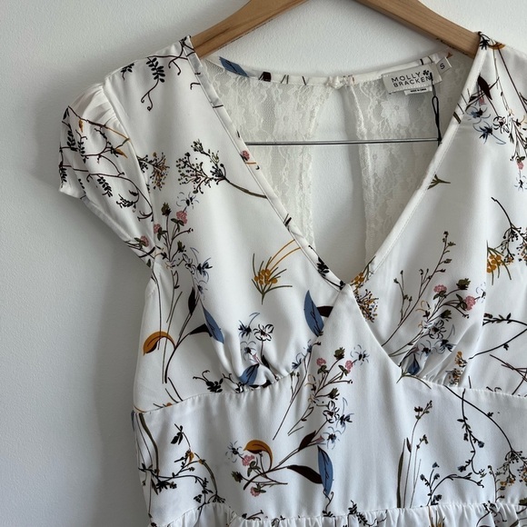 NWT Molly Bracken Floral Babydoll Lace A-Line Mini Dress - Picture 3 of 15